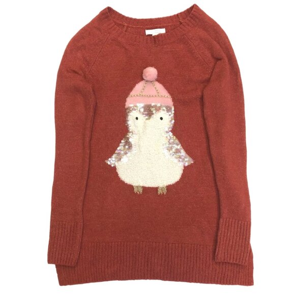 LC Lauren Conrad Sixe 3X Holiday Sequin Penguin Long Sleeve Tunic Sweater NWT - Picture 1 of 12